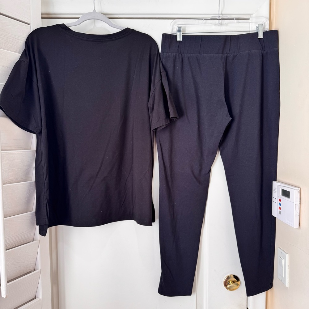 West Loop Black Leggings and Top Set Womens XL
